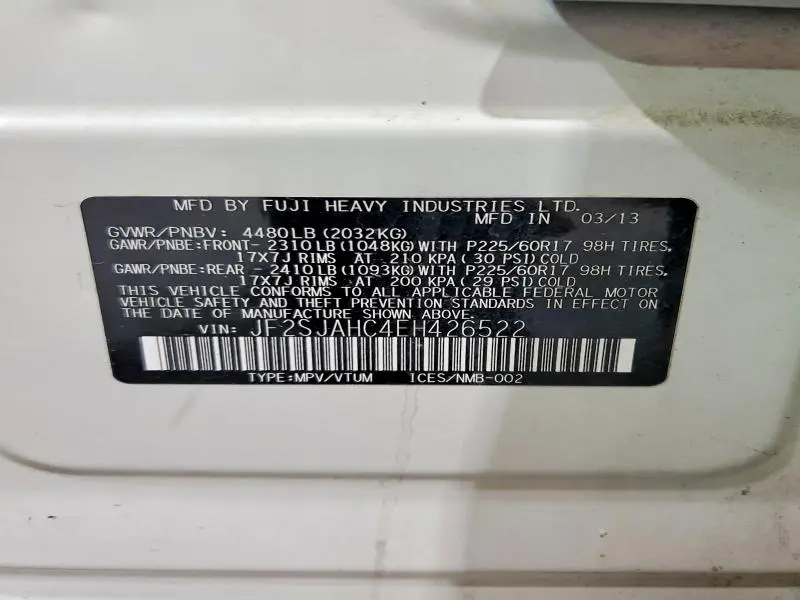 2014 SUBARU FORESTER 2.5I LIMITED  