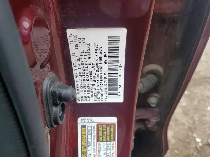 2015 HONDA CR-V EXL  
