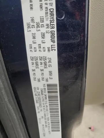 2012 CHRYSLER TOWN & COUNTRY TOURING  