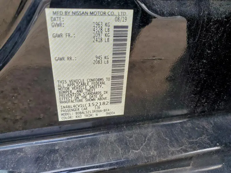 2020 NISSAN ALTIMA SR  