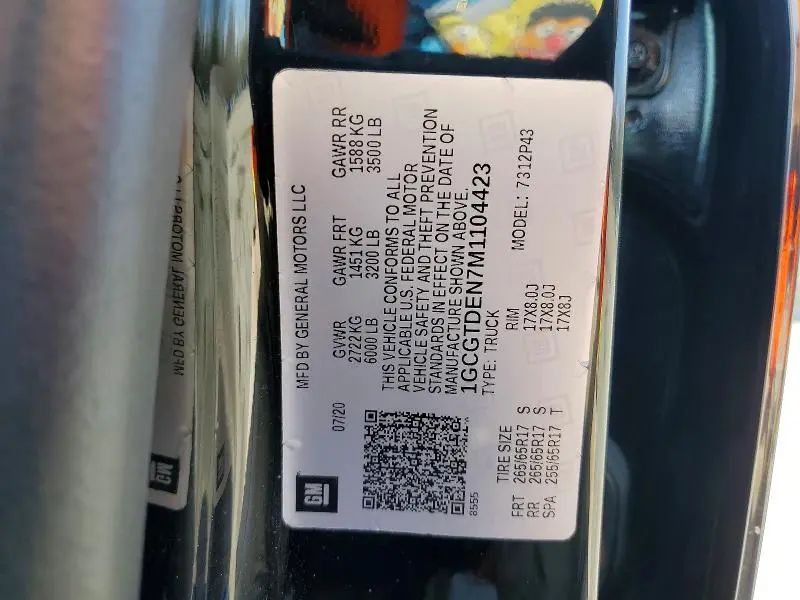 2021 CHEVROLET COLORADO Z71  