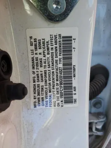 2016 HONDA CIVIC TOURING  