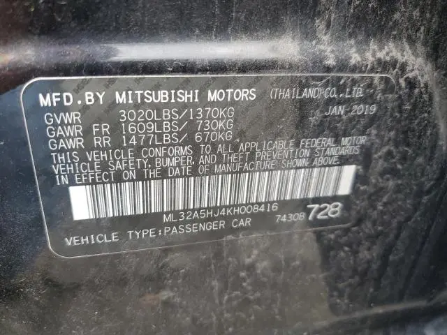 2019 MITSUBISHI MIRAGE LE