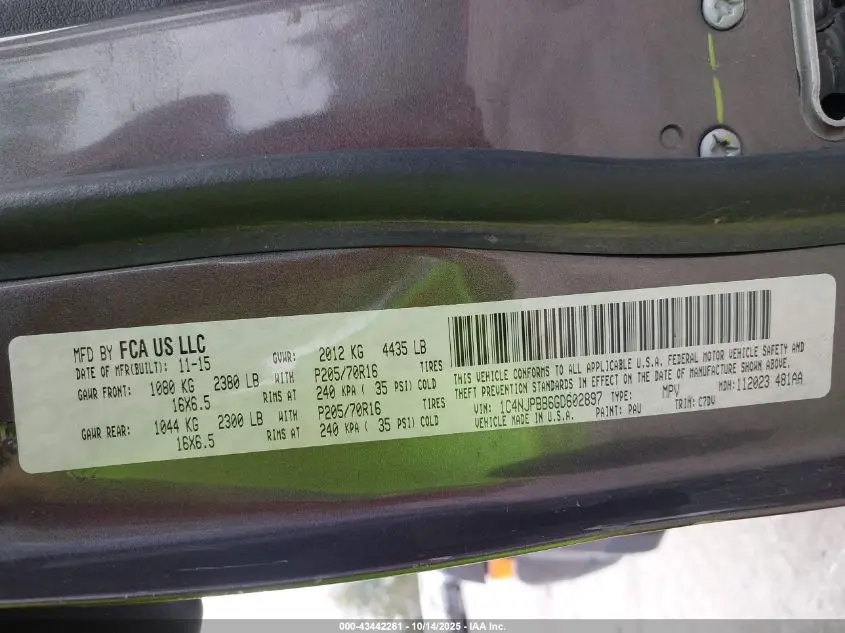 2016 JEEP PATRIOT SPORT