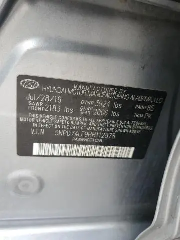 2017 HYUNDAI ELANTRA SE  