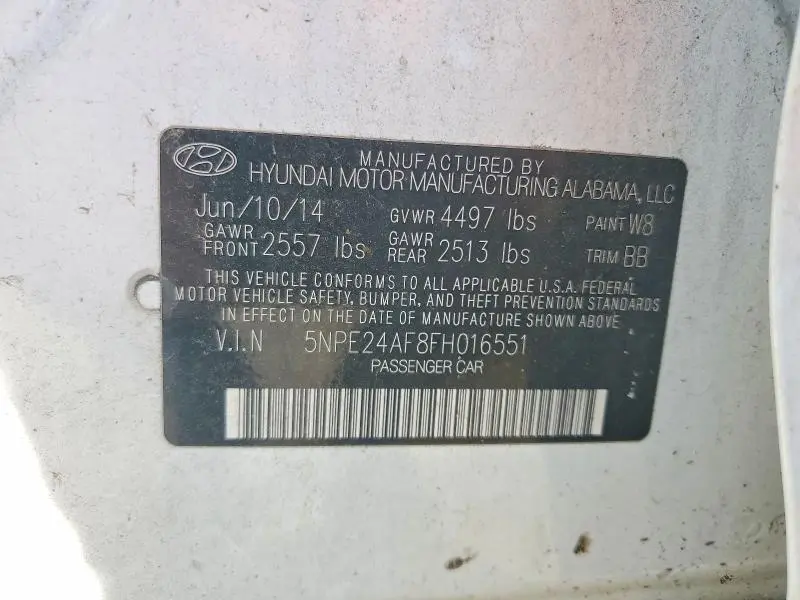 2015 HYUNDAI SONATA SE  