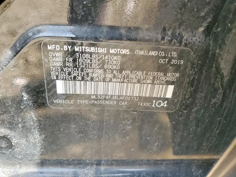 2020 MITSUBISHI MIRAGE G4 SE  