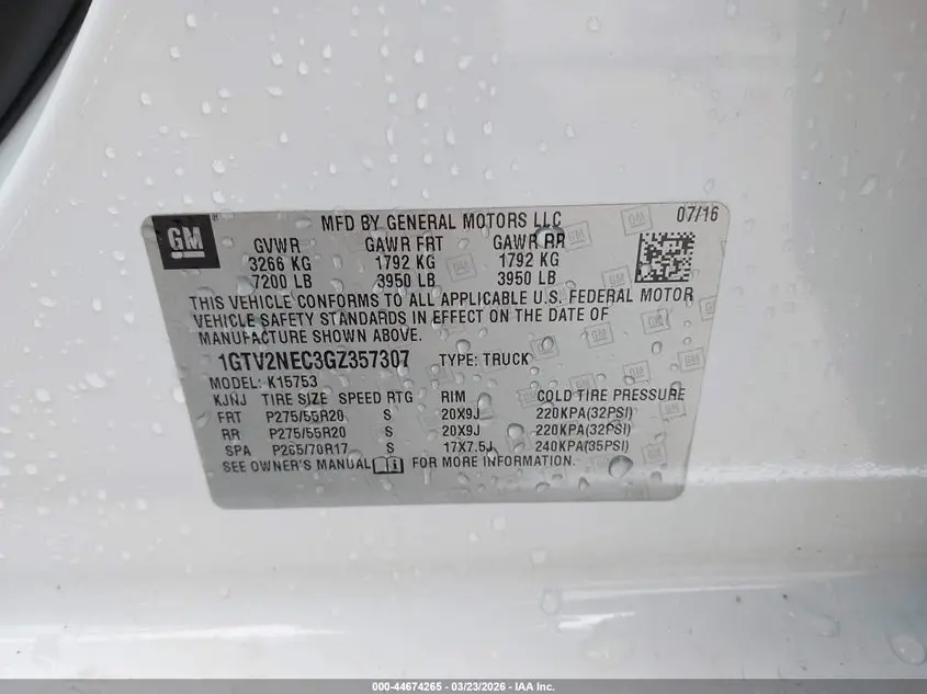 2016 GMC SIERRA 1500 SLT