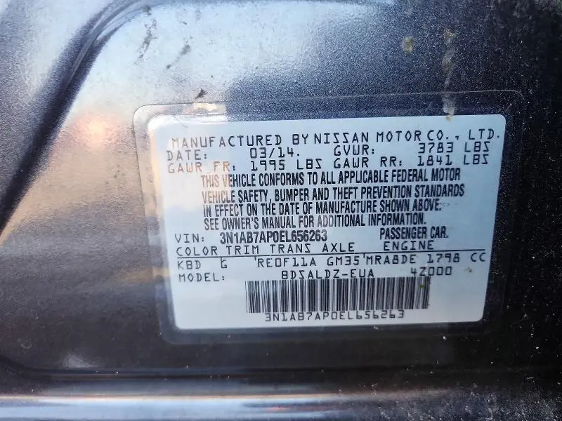 2014 NISSAN SENTRA SV  