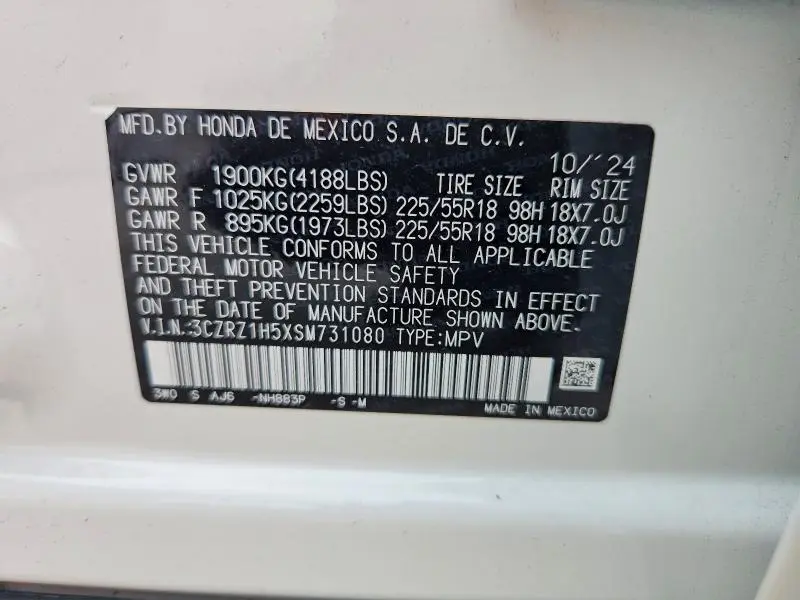 2025 HONDA HR-V SPORT  