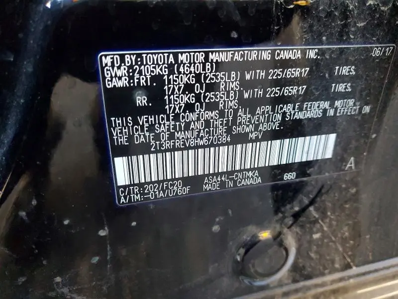 2017 TOYOTA RAV4 XLE  