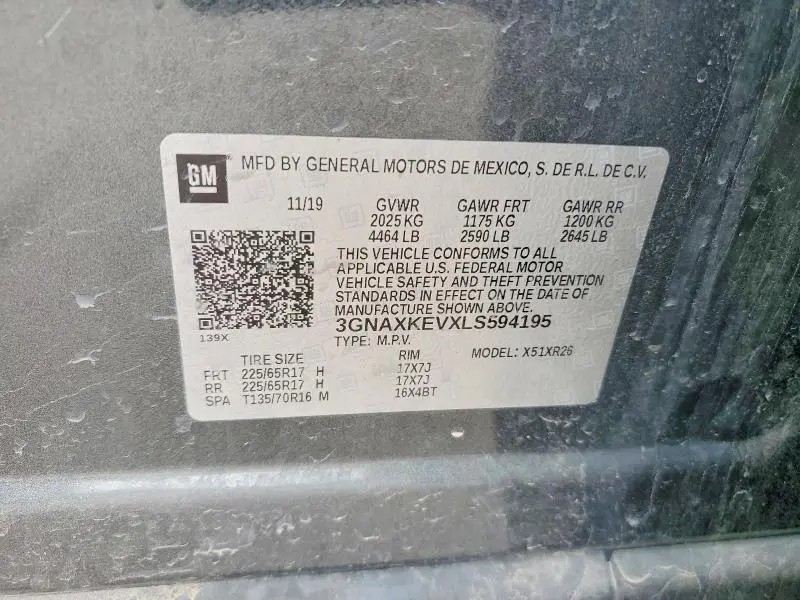 2020 CHEVROLET EQUINOX LT  