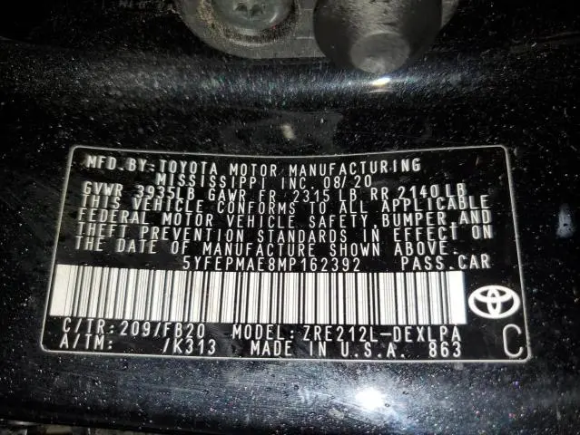 2021 TOYOTA COROLLA LE