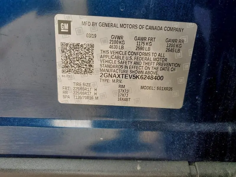 2019 CHEVROLET EQUINOX LT  