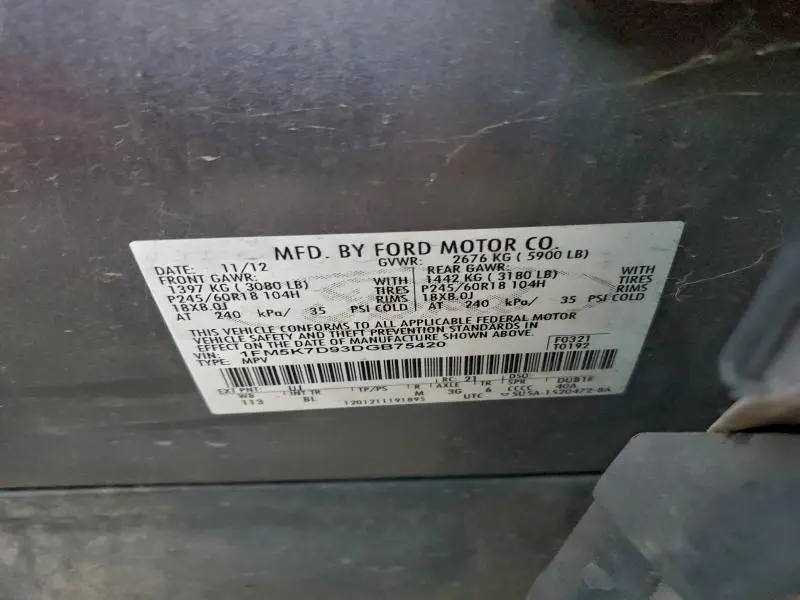 2013 FORD EXPLORER XLT  