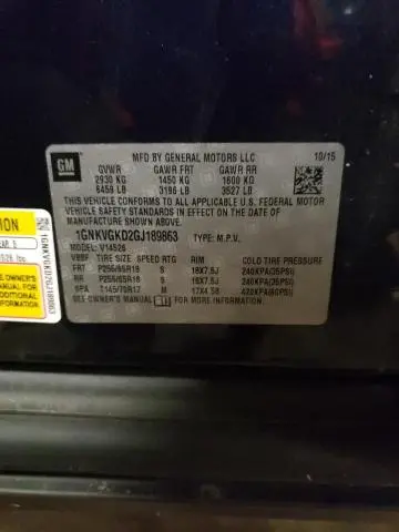 2016 CHEVROLET TRAVERSE LT  