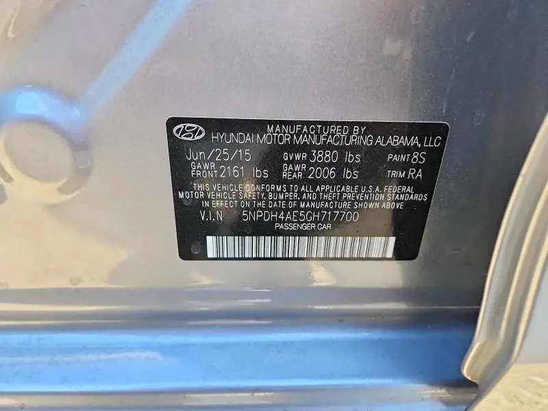 2016 HYUNDAI ELANTRA SE  