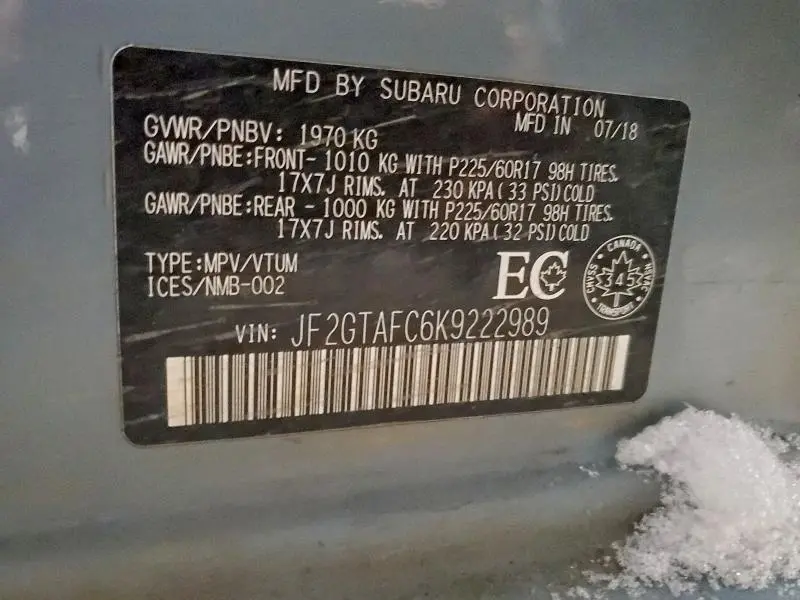 2019 SUBARU CROSSTREK PREMIUM  