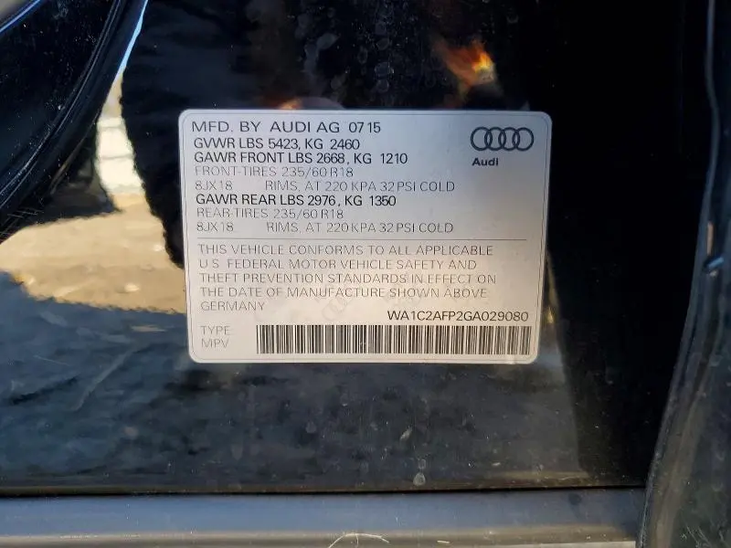 2016 AUDI Q5 PREMIUM  