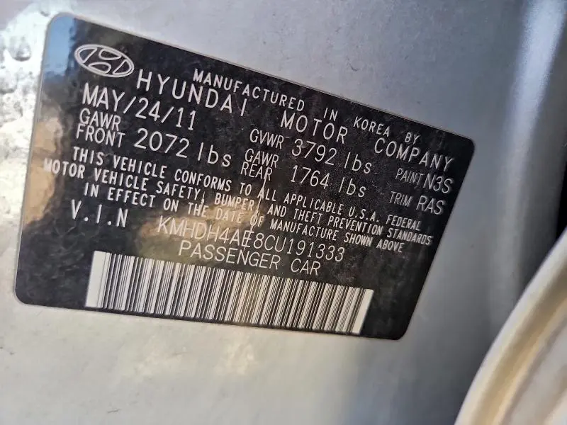2012 HYUNDAI ELANTRA   