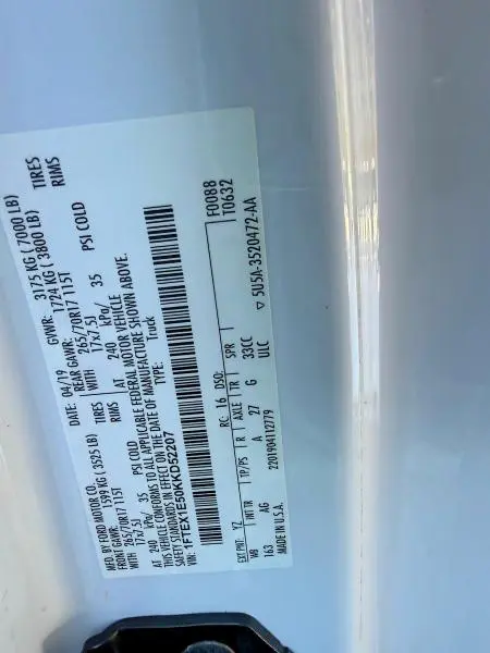 2019 FORD F150 SUPER CAB  