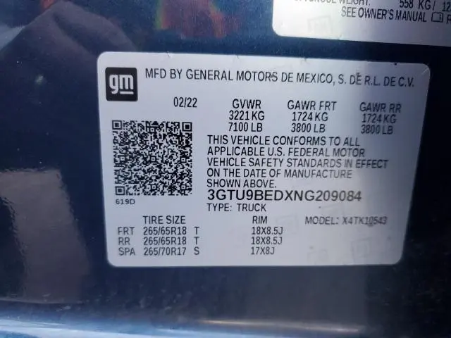 2022 GMC SIERRA LIMITED K1500 SLE  