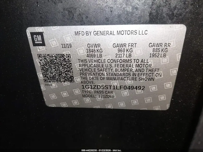 2020 CHEVROLET MALIBU FWD LT