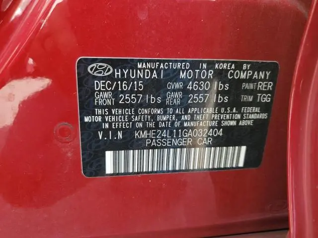 2016 HYUNDAI SONATA HYBRID  