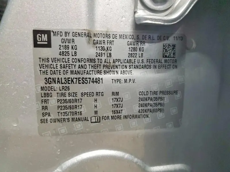 2014 CHEVROLET CAPTIVA LT  