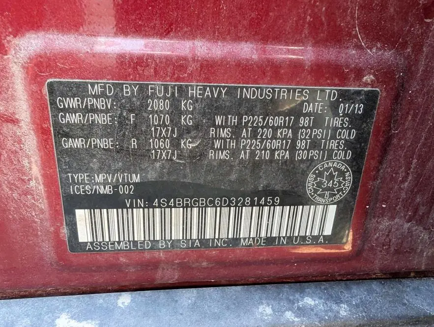 2013 SUBARU OUTBACK 2.5I PREMIUM  