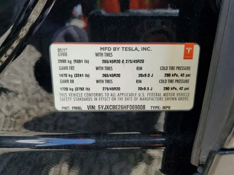 2017 TESLA MODEL X   