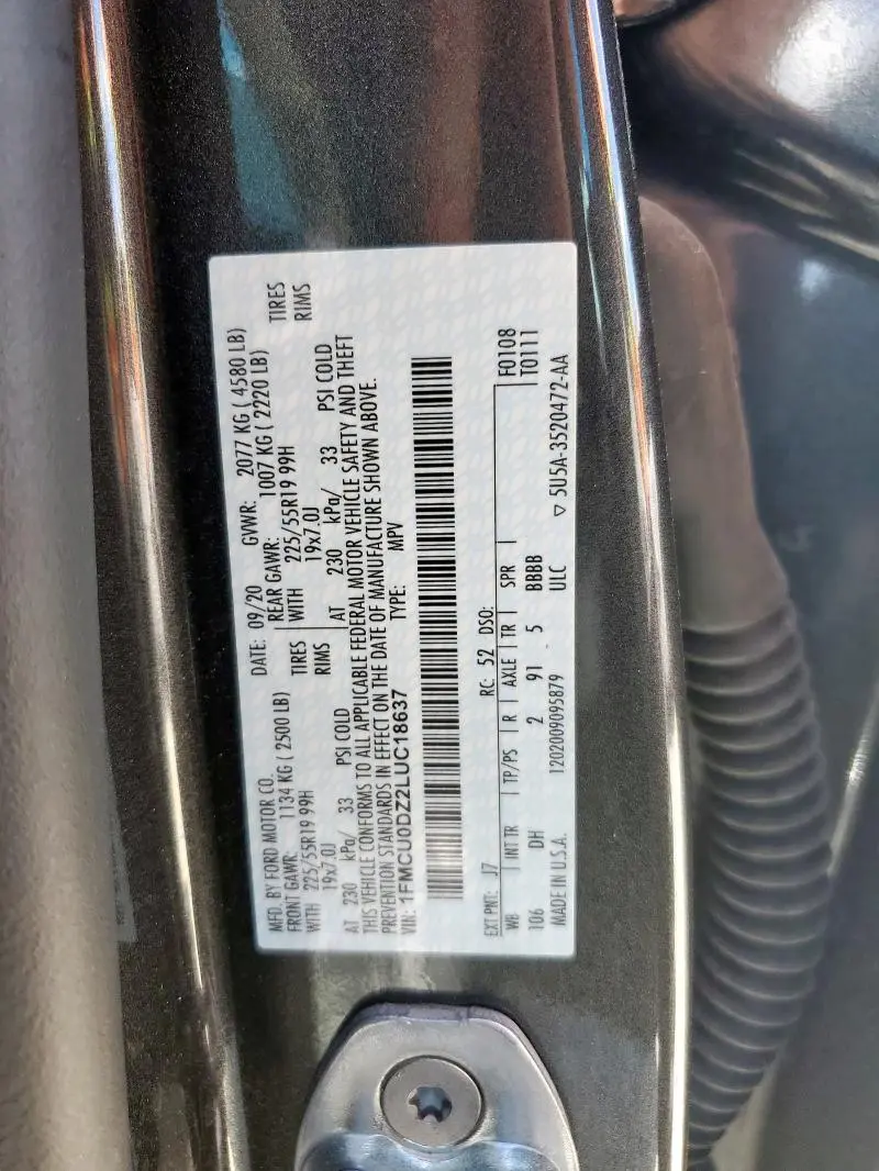 2020 FORD ESCAPE TITANIUM  