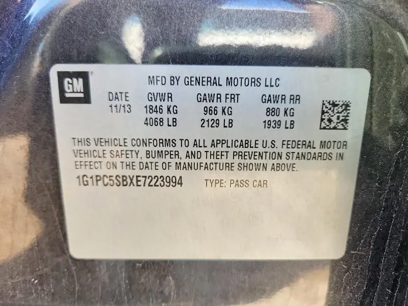 2014 CHEVROLET CRUZE LT  