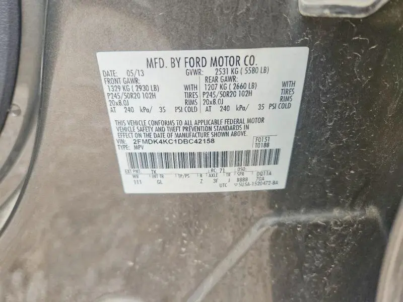 2013 FORD EDGE LIMITED  