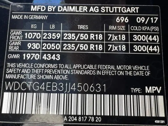 2018 MERCEDES-BENZ GLA 250  