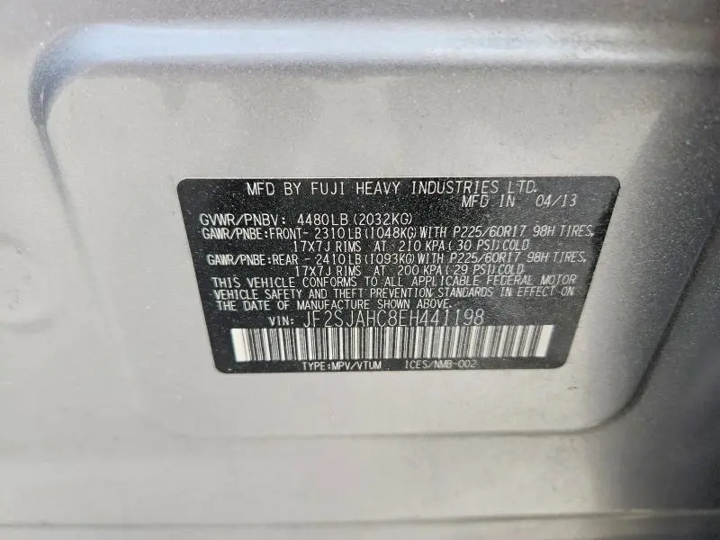 2014 SUBARU FORESTER 2.5I LIMITED  