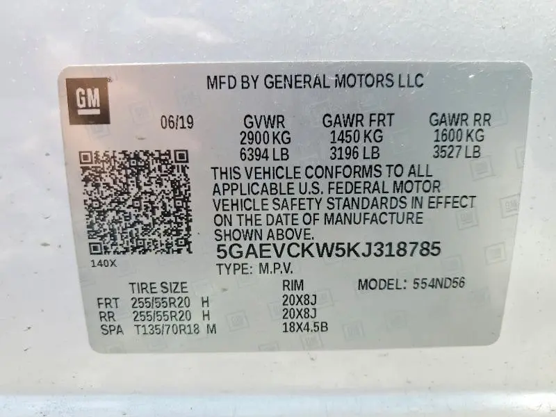 2019 BUICK ENCLAVE   