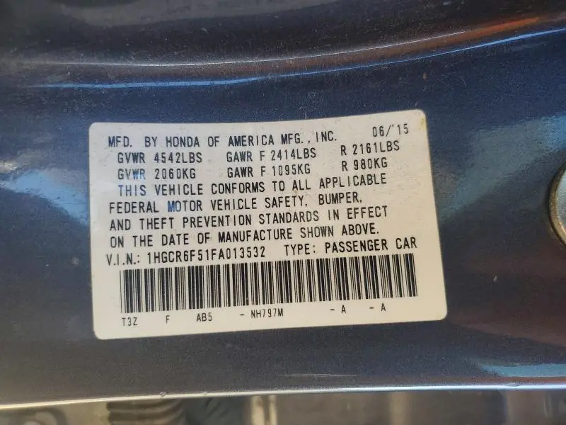 2015 HONDA ACCORD HYBRID EXL  