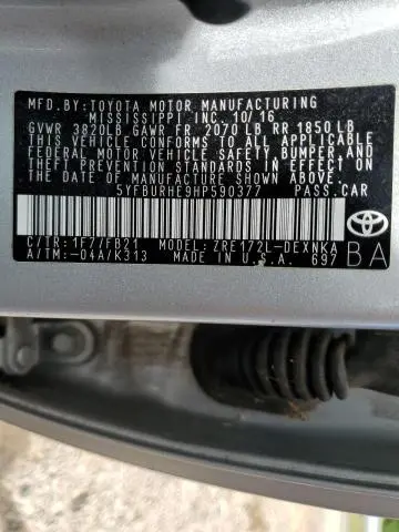 2017 TOYOTA COROLLA L  