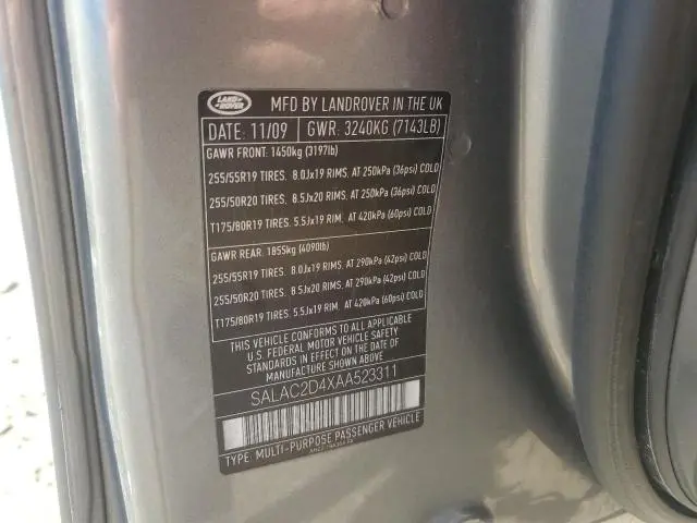 2010 LAND ROVER LR4
