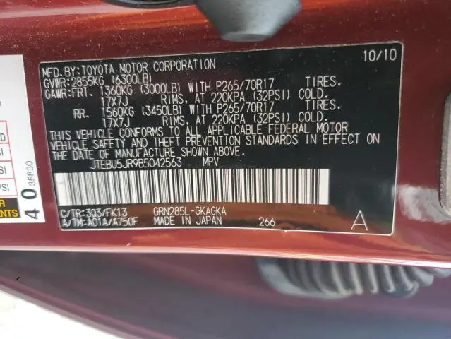 2011 TOYOTA 4RUNNER SR5  