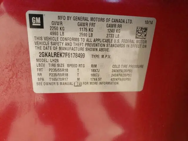 2015 GMC TERRAIN SLE  