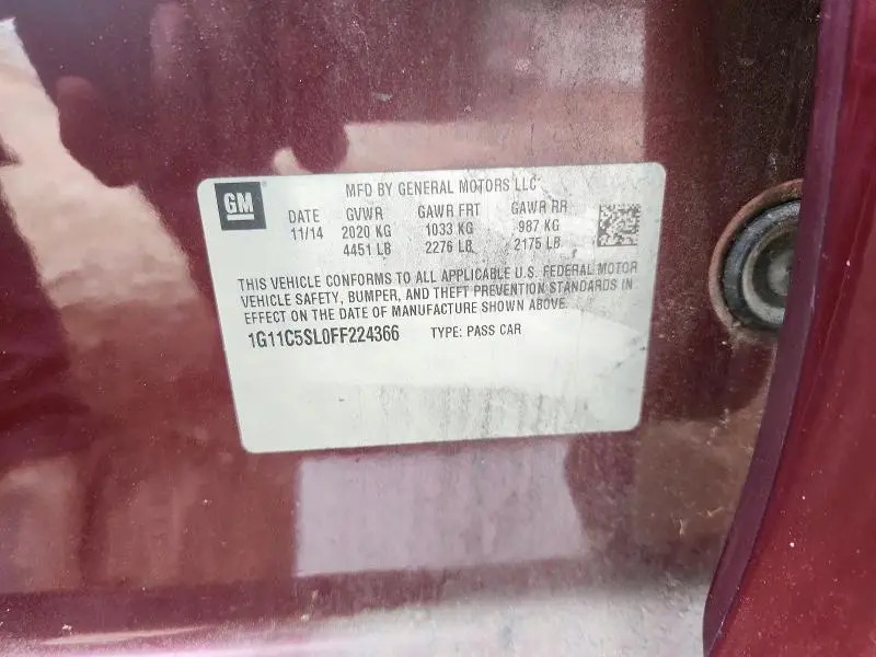 2015 CHEVROLET MALIBU 1LT  