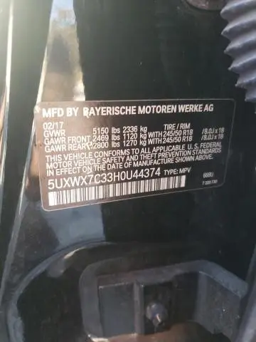 2017 BMW X3 XDRIVE35I  