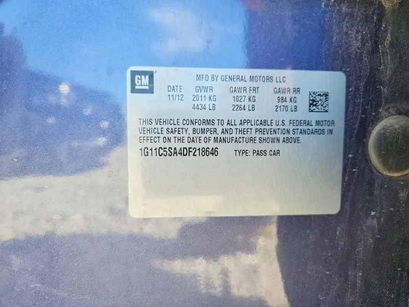 2013 CHEVROLET MALIBU 1LT  
