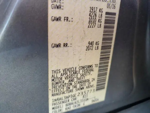 2016 NISSAN ALTIMA 2.5