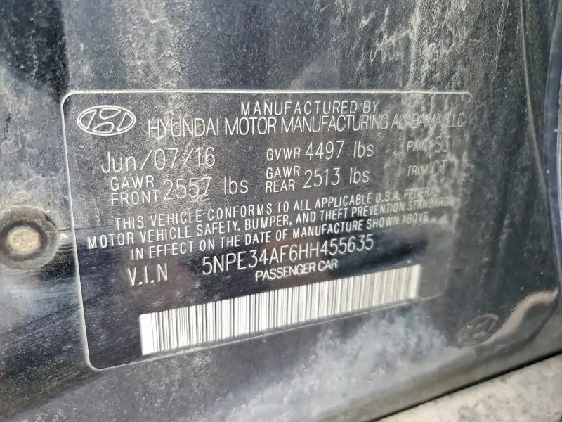 2017 HYUNDAI SONATA SPORT  