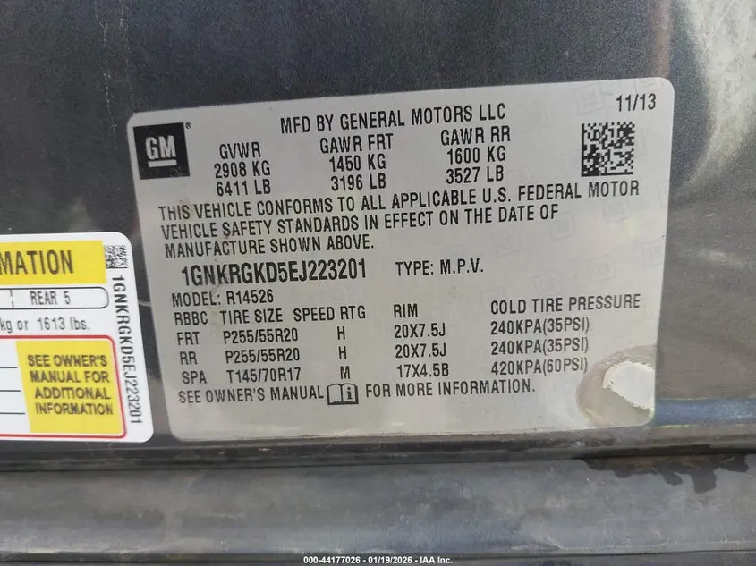 2014 CHEVROLET TRAVERSE 1LT