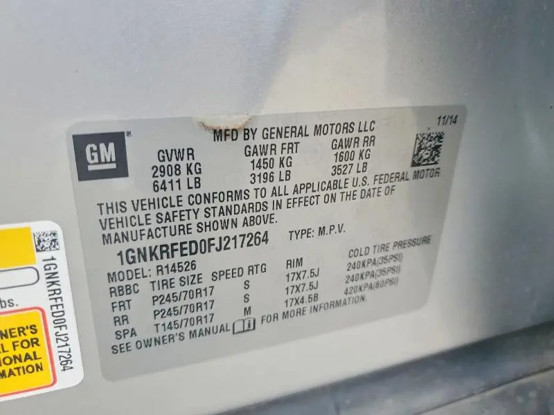2015 CHEVROLET TRAVERSE LS  