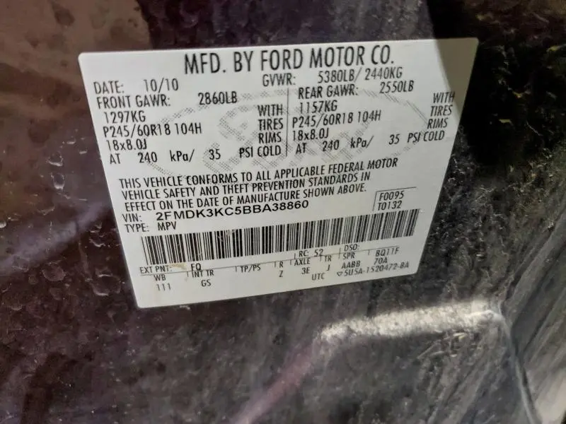 2011 FORD EDGE LIMITED  